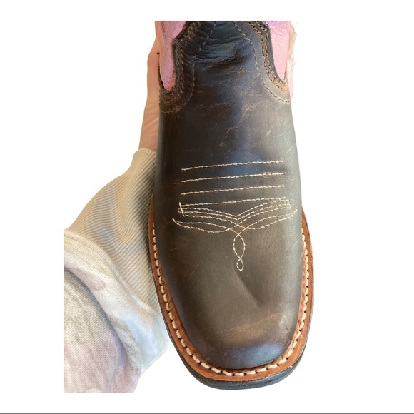 NWT Masterson sz 6 pink brown leather embroidered cowgirl boots - Picture 9 of 16
